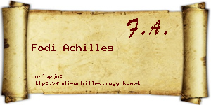 Fodi Achilles névjegykártya